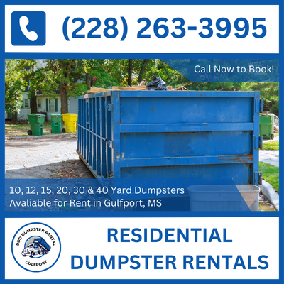 Residential Dumpster Rental Made Simple in Gulfport, MS - Harrison County - DDD Dumpster Rental Gulfport